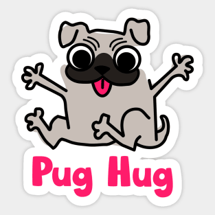 Pug Hug! Sticker